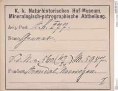 Etiketten zu Granat (NHMW-MIN-Ah277)